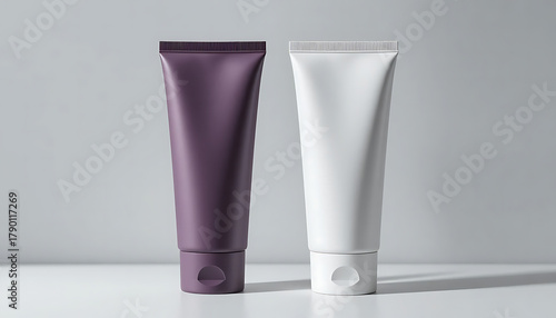 Two cosmetic tubes on a clean background mockup