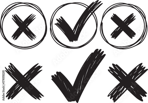Checkmark and cross mark icons