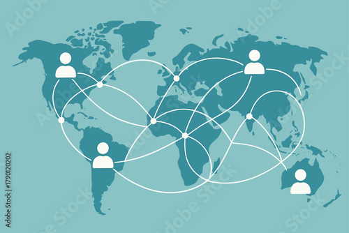 Global Communication Network Illustration – Worldwide Connection Concept