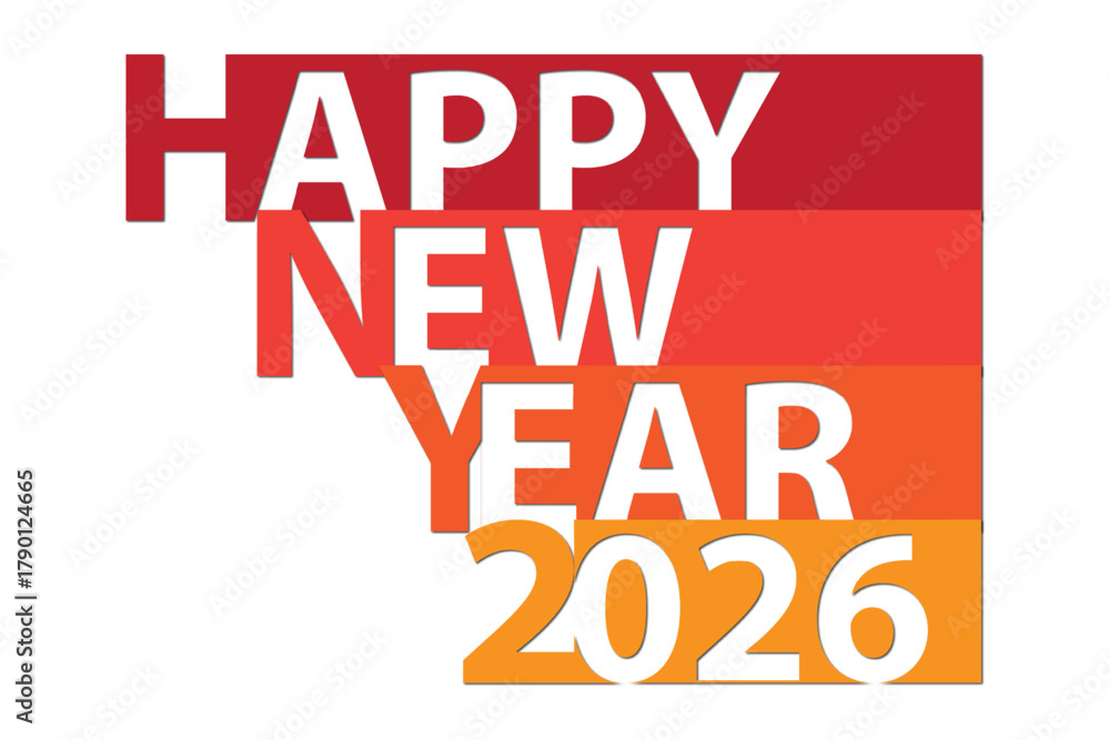 Obraz premium Vibrant Happy New Year 2026 Greeting Card Design.