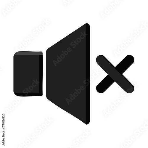 Icon of a black speaker with a red mute symbol indicating silence or no sound.