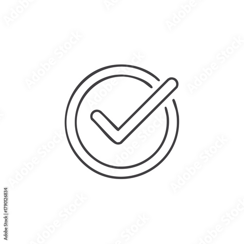 Simple Checkmark Icon in Circle Signifying Approval Confirmation Completion