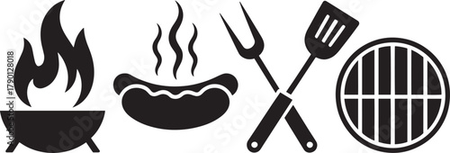 Barbecue icons set