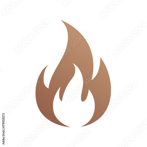 Stylized Brown Flame Graphic Element Warmth Energy Icon