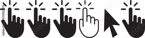 Click icon set with mouse cursor