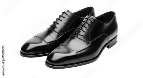 Pair of black leather dress shoes