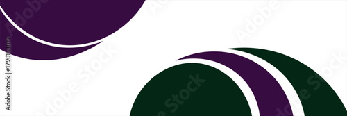modern abstract green and purple curved shape background with white accents
