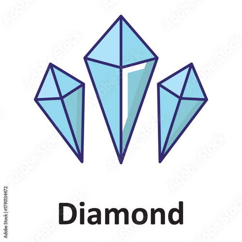 Diamond Vector Icon which can easily modify or edit