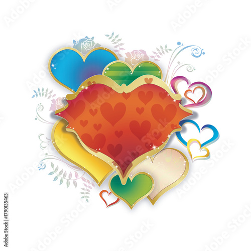 heart shaped floral frame for romantic valentine card