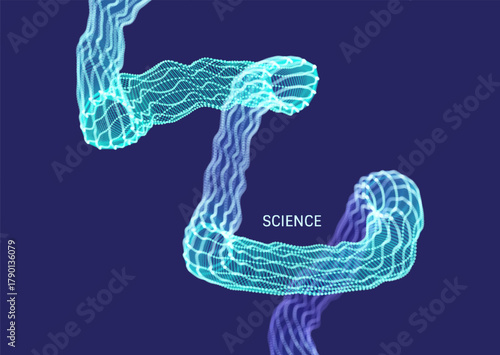 Spiral. Rhythmic sound wave. Dynamic effect. Abstract grid design. Vector illustration for brochure, poster, cover, card, presentation, flyer or banner.