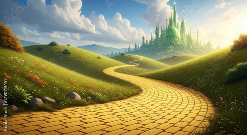 The yellow brick road leading to the emerald city