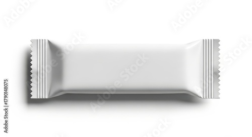 Illustration of blank white snack bar package, mockup