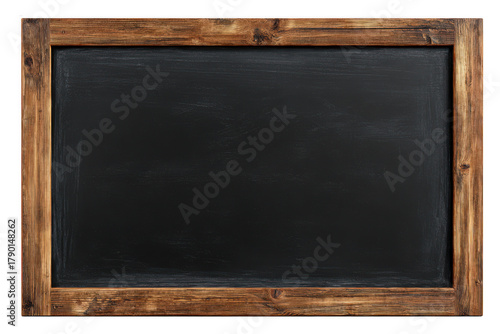 Empty blackboard with wooden frame isolated