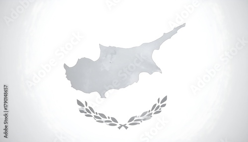 Minimalist Cyprus Flag Illustration - National Symbolism and Cultural Identity.