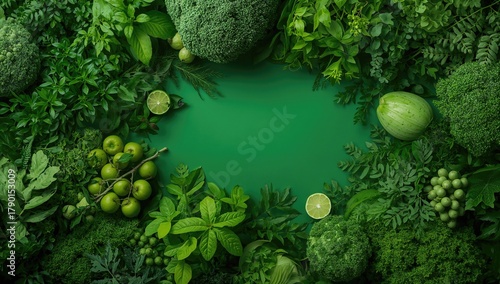 Fototapeta Naklejka Na Ścianę i Meble -  Lush green forest with vibrant leaves, promoting a fiber-dense choice