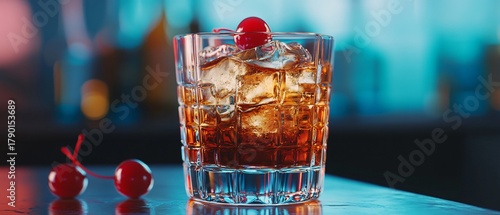 Elegant Manhattan Cocktail with Bourbon