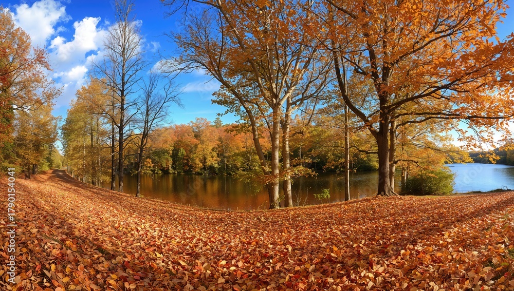 Naklejka premium Autumn Foliage in New England, showcasing seasonal change