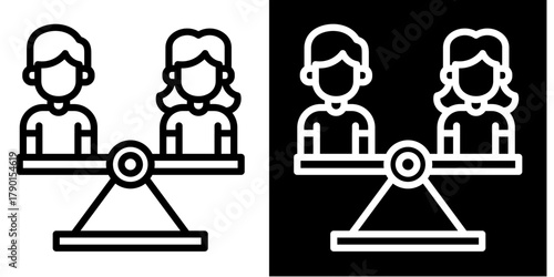 Gender Equality   Icon Set White Style Collection