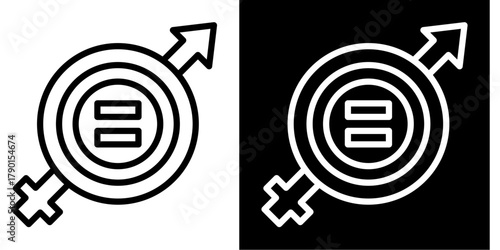 Gender Equality   Icon Set White Style Collection