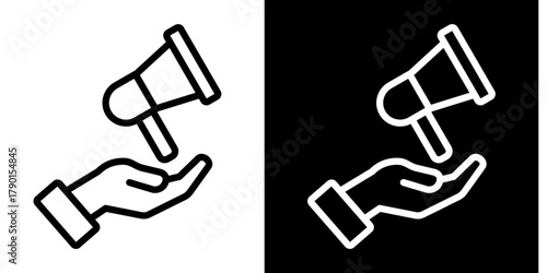 Megaphone   Icon Set White Style Collection