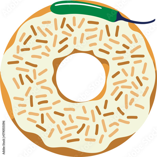 Spicy donut dessert concept with unexpected flavor combination for adventurous eaters