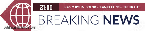 Breaking news television broadcast graphic with global icon