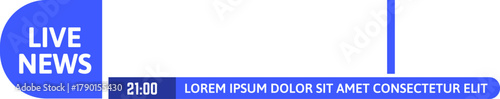 Live breaking news graphic banner with text space
