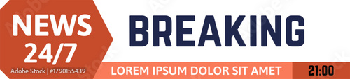 Breaking news graphic template for broadcast media