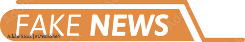 Fake news concept on an orange banner illustrating misinformation