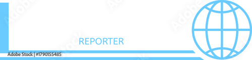 Reporter text global news communication banner design