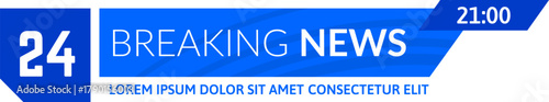 Breaking news lower third graphic template for television broadcast