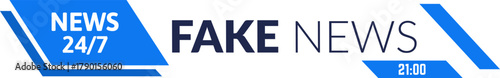 Fake news broadcasting misinformation on digital media graphic