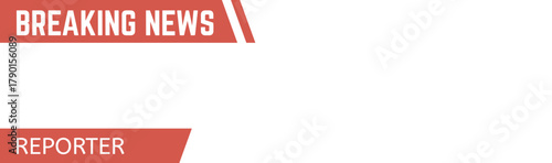Breaking news reporter lower third graphic with copy space