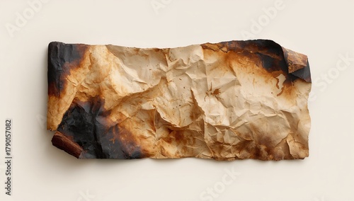 Aged parchment paper showing signs of charring, suitable for vintage-themed layouts