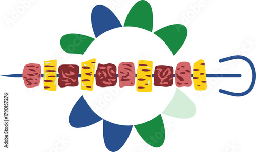 Juicy meat and pineapple skewers ready for a delicious summer barbecue feast