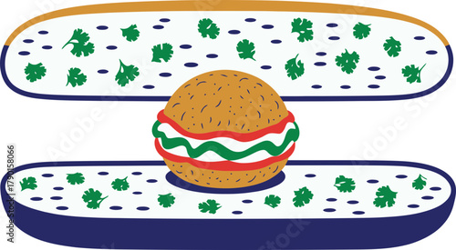 Delicious burger icon for food blogs, menus, and restaurant branding