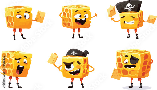 Funny vector cartoon monster and animal set collection illustration