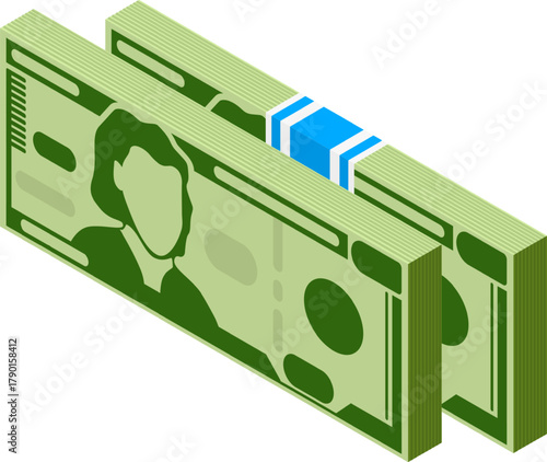 Stacks of money bills representing financial abundance