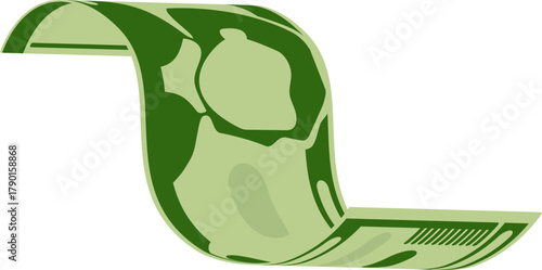 Green flowing currency bill representing finance success