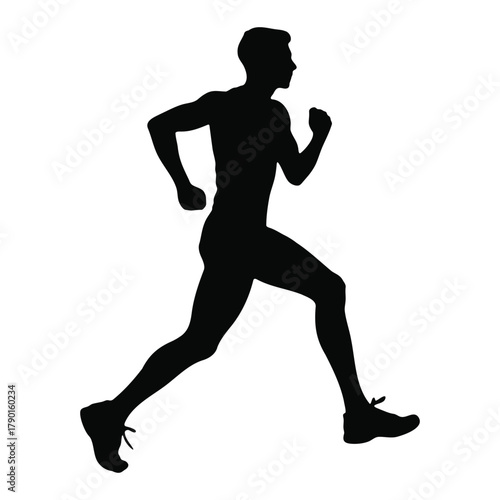 Runner silhouette gliding embodying speed strength and solitude