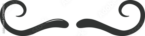 Vintage handlebar mustache styling on white background