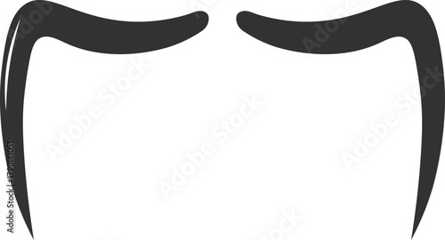 Gentlemen's classic mustache flat vector icon