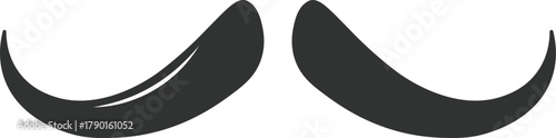 Elegant curled mustache vector graphic representing men's style