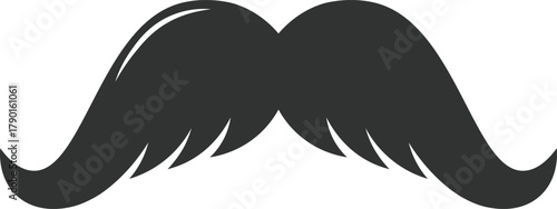 Black mustache icon representing gentleman fashion and men's health