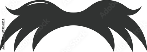 Black mustache vector symbol representing male facial hair