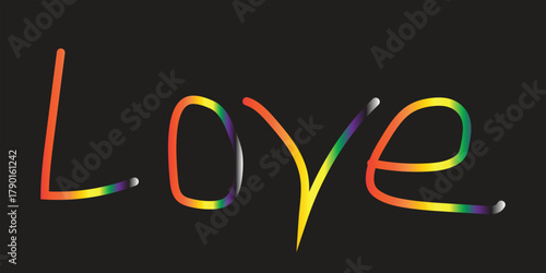 Love in Rainbow Gradient: Colorful Lettering Artwork for Pride, Romance, Celebration and Connection