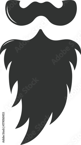 Groomed man's beard and mustache vector illustration