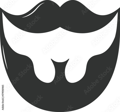 Stylized male beard and mustache representing masculinity