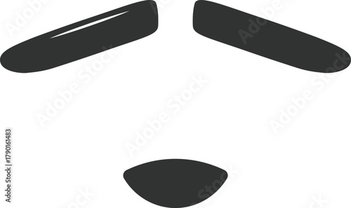 Unhappy face icon expressing sadness and disappointment