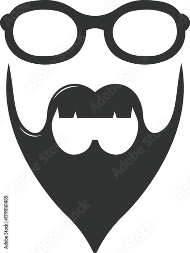 Hipster face mask glasses beard and mustache